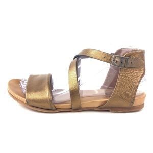 Miz Mooz Aster Bronze Leather Buckle Sandals 7.5